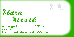 klara micsik business card